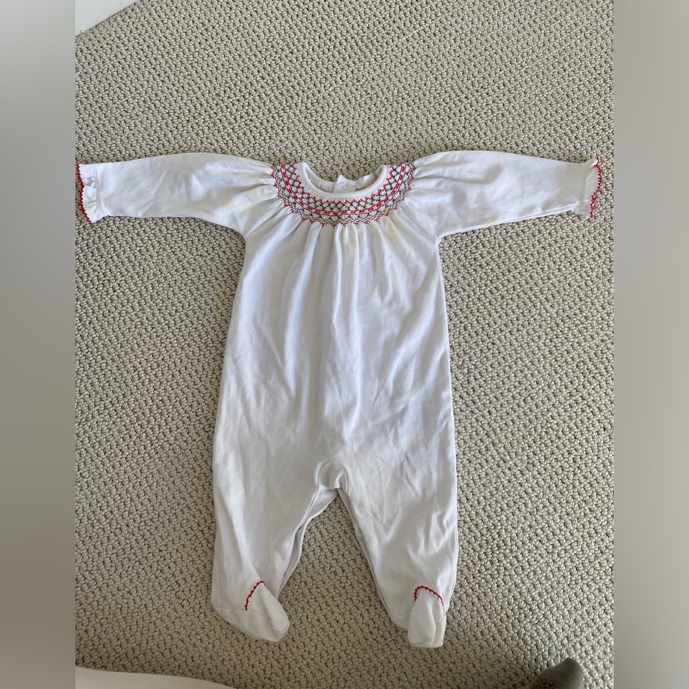 Kissy kissy smocked holiday romper